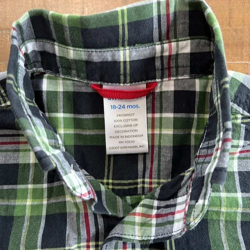 4/$20 Gymboree plaid shirt sleeve button down